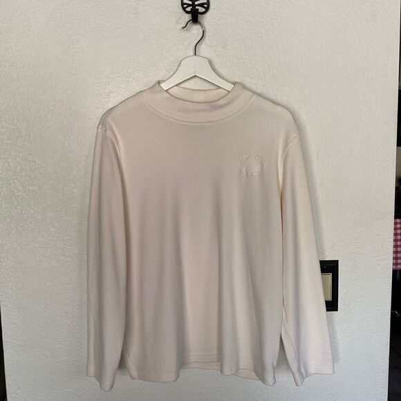 Blair White Long Sleeve Mock Neck Crew Top - Picture 1 of 5